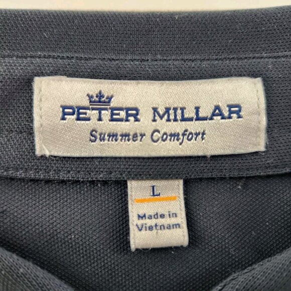Peter Millar Mens Summer Comfort L Golf Polo Shirt Black Jack Daniels - Picture 4 of 7